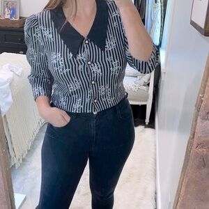 VINTAGE crop jacket floral size 10